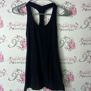 Lululemon tank top logo on back stretchy Black Racerback Tank Top